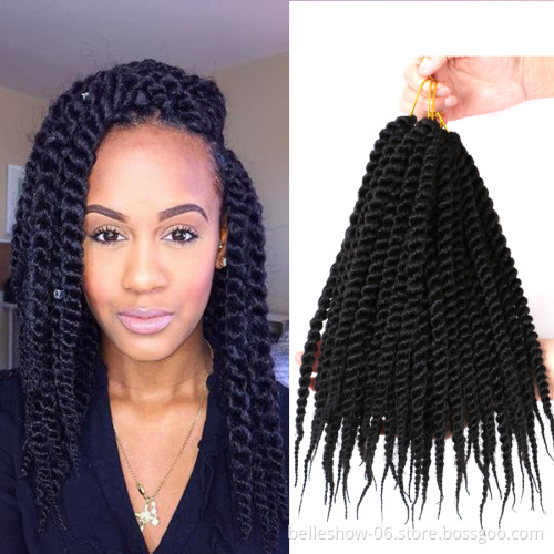 Hot sell 14inch 12stands synthetic braiding hair afro twist braids straight crochet braid hair senegalese hair extension